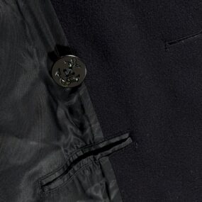 Vintage Pembroke Coat Adult 38L Black Wool Peacoat Navy Anchor Military USA 70s