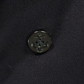 Vintage Pembroke Coat Adult 38L Black Wool Peacoat Navy Anchor Military USA 70s