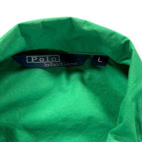 Vintage Polo Ralph Lauren Jacket Adult LARGE Green Harrington Pony Logo Zip 80s