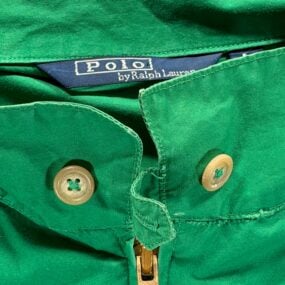 Vintage Polo Ralph Lauren Jacket Adult LARGE Green Harrington Pony Logo Zip 80s