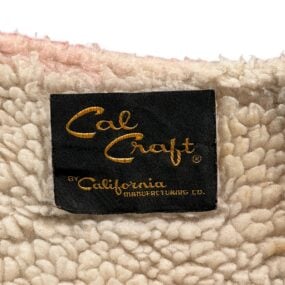 Vintage Cal Craft Vest Adult LARGE Red Black Buffalo Check Sherpa Western US 70s