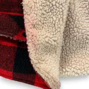 Vintage Cal Craft Vest Adult LARGE Red Black Buffalo Check Sherpa Western US 70s