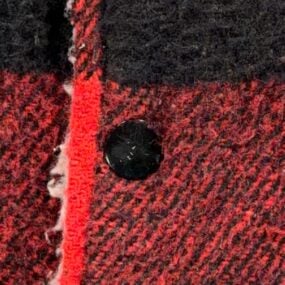 Vintage Cal Craft Vest Adult LARGE Red Black Buffalo Check Sherpa Western US 70s