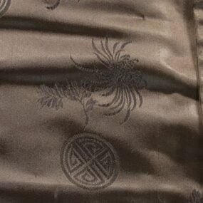Vintage Chinese Vest Adult MEDIUM Brown Silk Real Fur Brocade Button Up 90s
