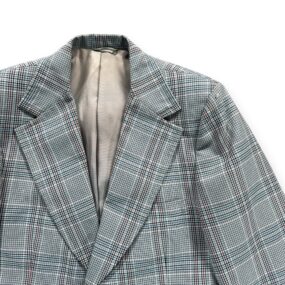 Vintage Johnny Carson Jacket Adult SMALL White Houndstooth Blazer Sport Coat 70s