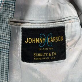 Vintage Johnny Carson Jacket Adult SMALL White Houndstooth Blazer Sport Coat 70s