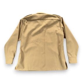 Vintage Military Shirt Jacket Adult LARGE Brown Epaulets Shacket Safari Bush 70s