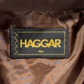 Vintage Haggar Shirt Adult LARGE Brown Leisure Jacket Disco Contrast Stitch 70s