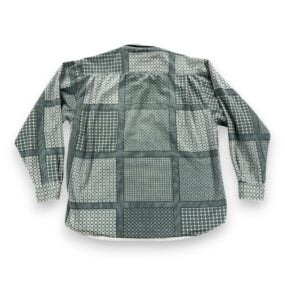 Vintage Tommy Bahama Shirt Adult LARGE Green White Cotton Geometric Print 90s
