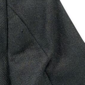 Vintage Tempo Coat Adult SMALL Black Wool Herringbone Overcoat Satin USA 70s