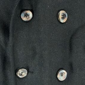 Vintage Tempo Coat Adult SMALL Black Wool Herringbone Overcoat Satin USA 70s