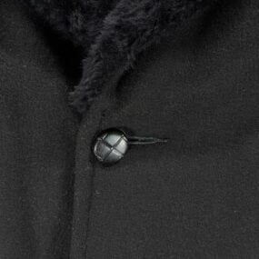 Vintage Towncraft Coat Adult MEDIUM Black JC Penney Faux Fur Collar USA 60s