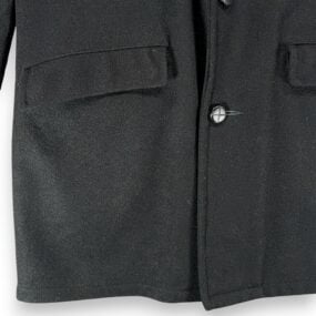 Vintage Towncraft Coat Adult MEDIUM Black JC Penney Faux Fur Collar USA 60s