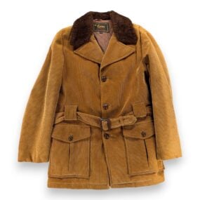 Vintage Envoy Jacket Adult MEDIUM Brown Corduroy NOW Coat Sherpa Belted 60s