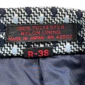 Vintage Sir Walter Jacket Adult SMALL Blue Houndstooth Check Sport Coat 70s