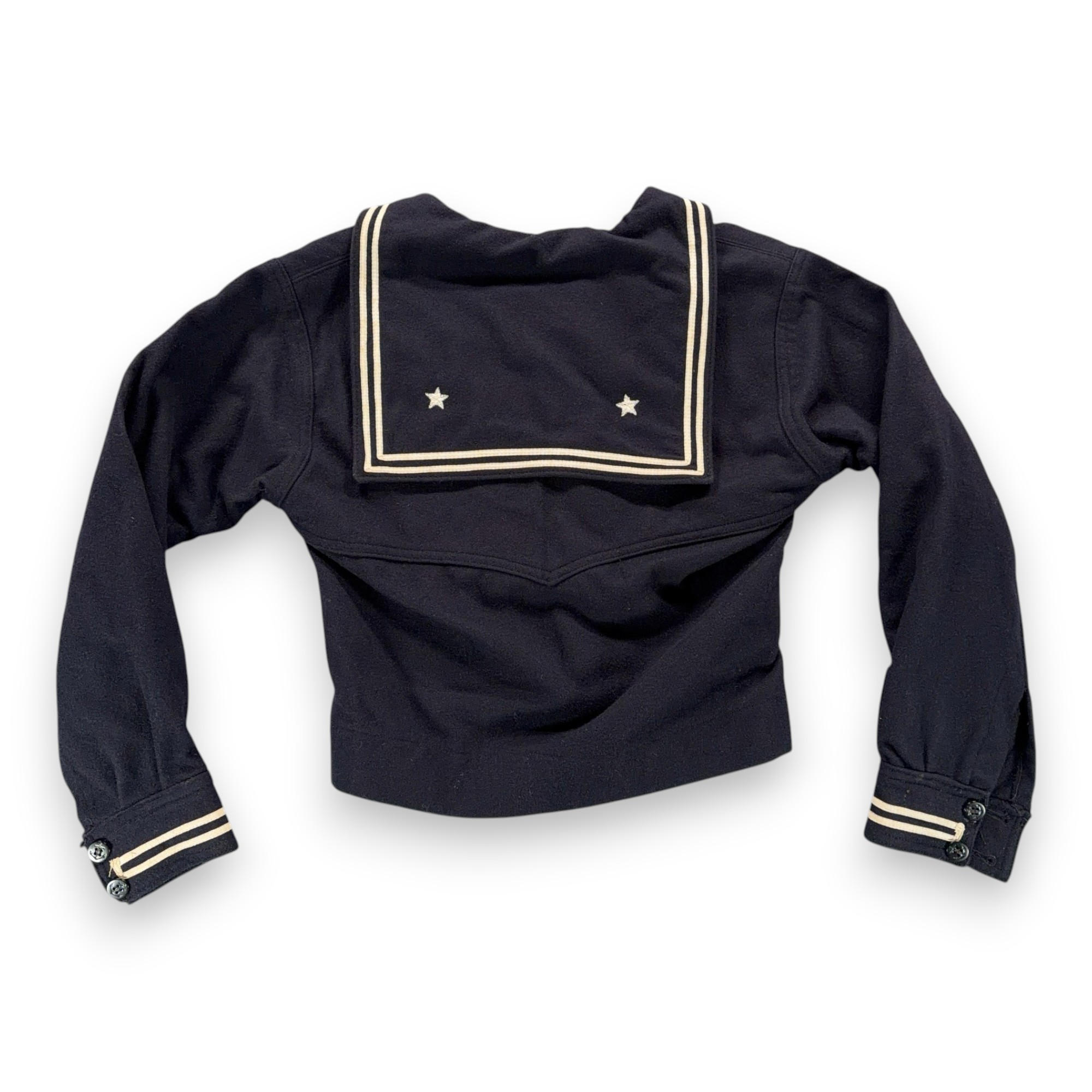 Vintage Sailor Shirt Boys MEDIUM Black Middy Crackerjack Uniform US Navy 40s-2 Vintage Sailor Shirt Boys MEDIUM Black Middy Crackerjack Uniform US Navy 40s