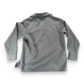 Vintage Shirt Adult LARGE Gray Crepe Leisure Jacket Pintuck 70s