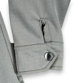 Vintage Shirt Adult LARGE Gray Crepe Leisure Jacket Pintuck 70s