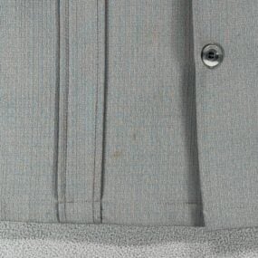 Vintage Shirt Adult LARGE Gray Crepe Leisure Jacket Pintuck 70s