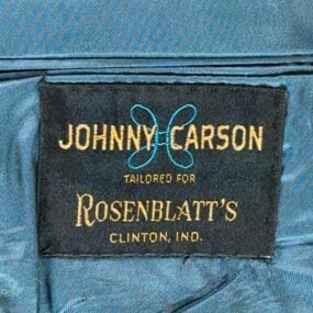 Vintage Johnny Carson Jacket Adult MEDIUM Blue Leisure Elbow Patch USA 70s