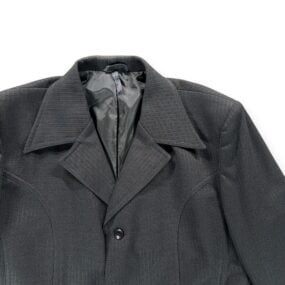 Vintage Nulook Jacket Adult LARGE Black Ribbed Polyester Disco Blazer 70s