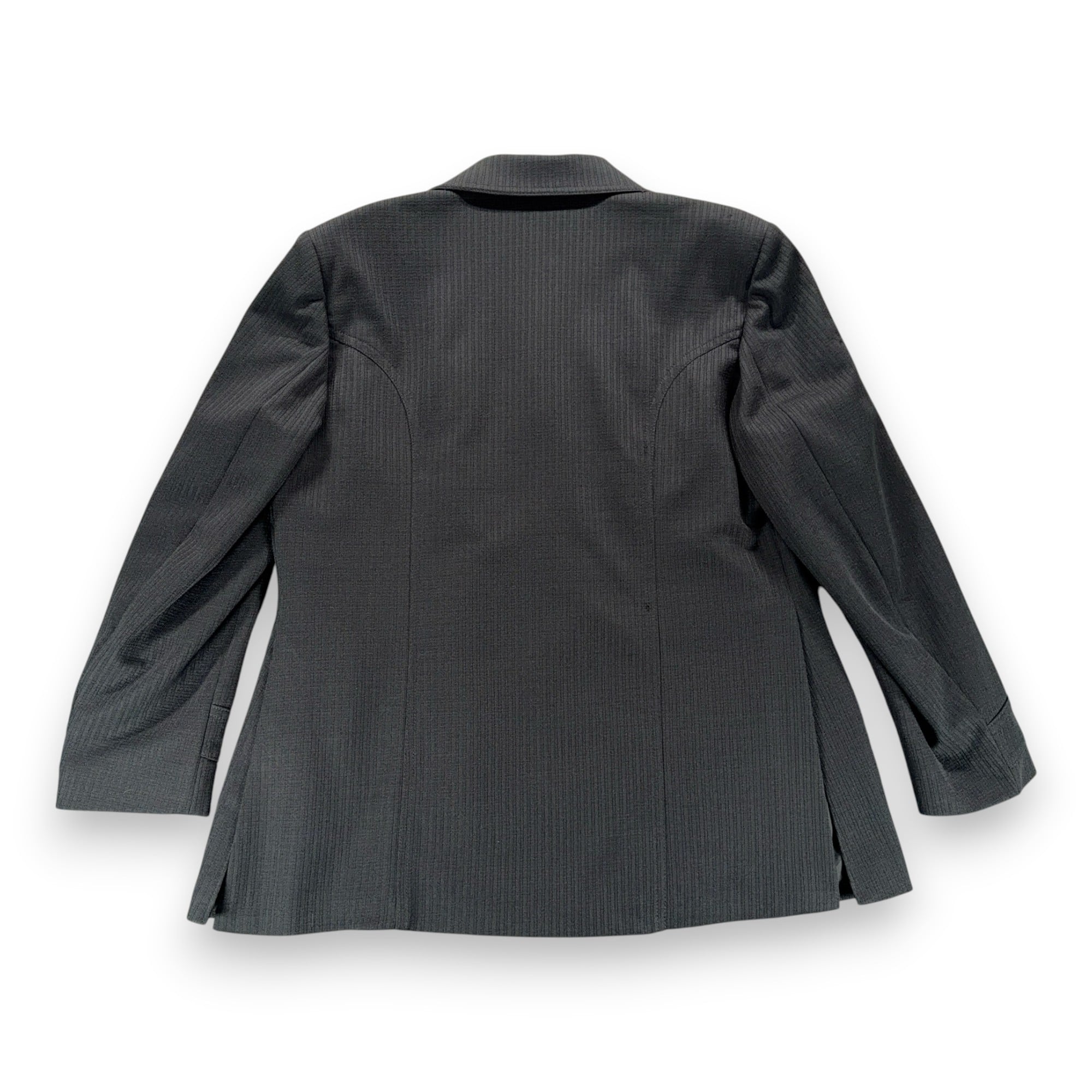 Vintage Nulook Jacket Adult LARGE Black Ribbed Polyester Disco Blazer 70s-3 Vintage Nulook Jacket Adult LARGE Black Ribbed Polyester Disco Blazer 70s