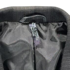 Vintage Nulook Jacket Adult LARGE Black Ribbed Polyester Disco Blazer 70s
