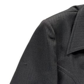 Vintage Nulook Jacket Adult LARGE Black Ribbed Polyester Disco Blazer 70s