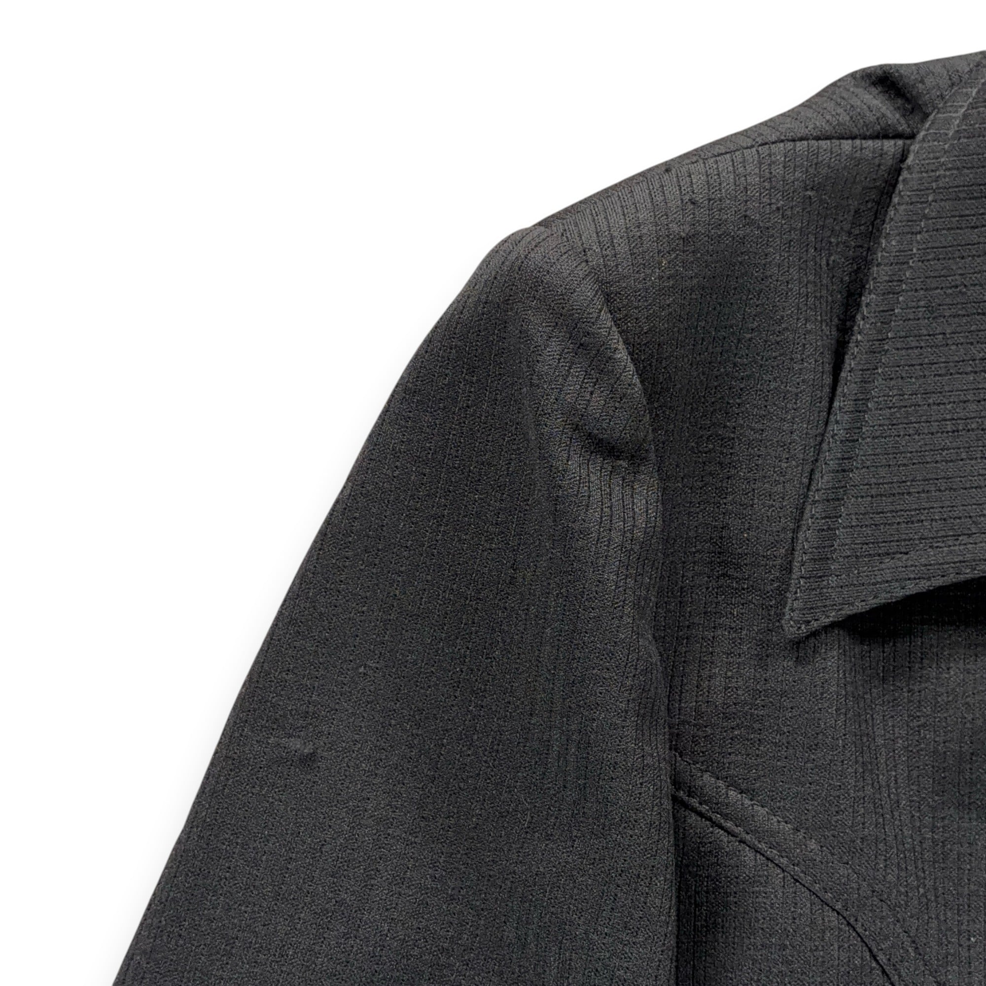 Vintage Nulook Jacket Adult LARGE Black Ribbed Polyester Disco Blazer 70s-8 Vintage Nulook Jacket Adult LARGE Black Ribbed Polyester Disco Blazer 70s