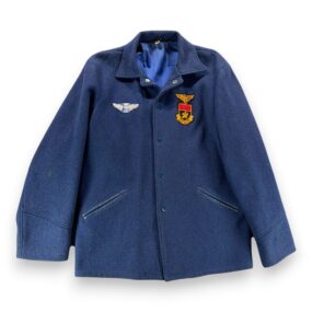 Vintage Butwin Varsity Jacket Adult MEDIUM Blue Aviation Fraternity ISU USA 60s