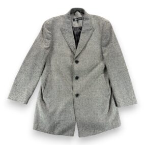 Bachrach Coat Adult EXTRA LARGE Gray Herringbone Wool Cashmere Topcoat Luxury