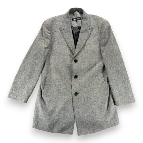 Bachrach Coat Adult EXTRA LARGE Gray Herringbone Wool Cashmere Topcoat Luxury