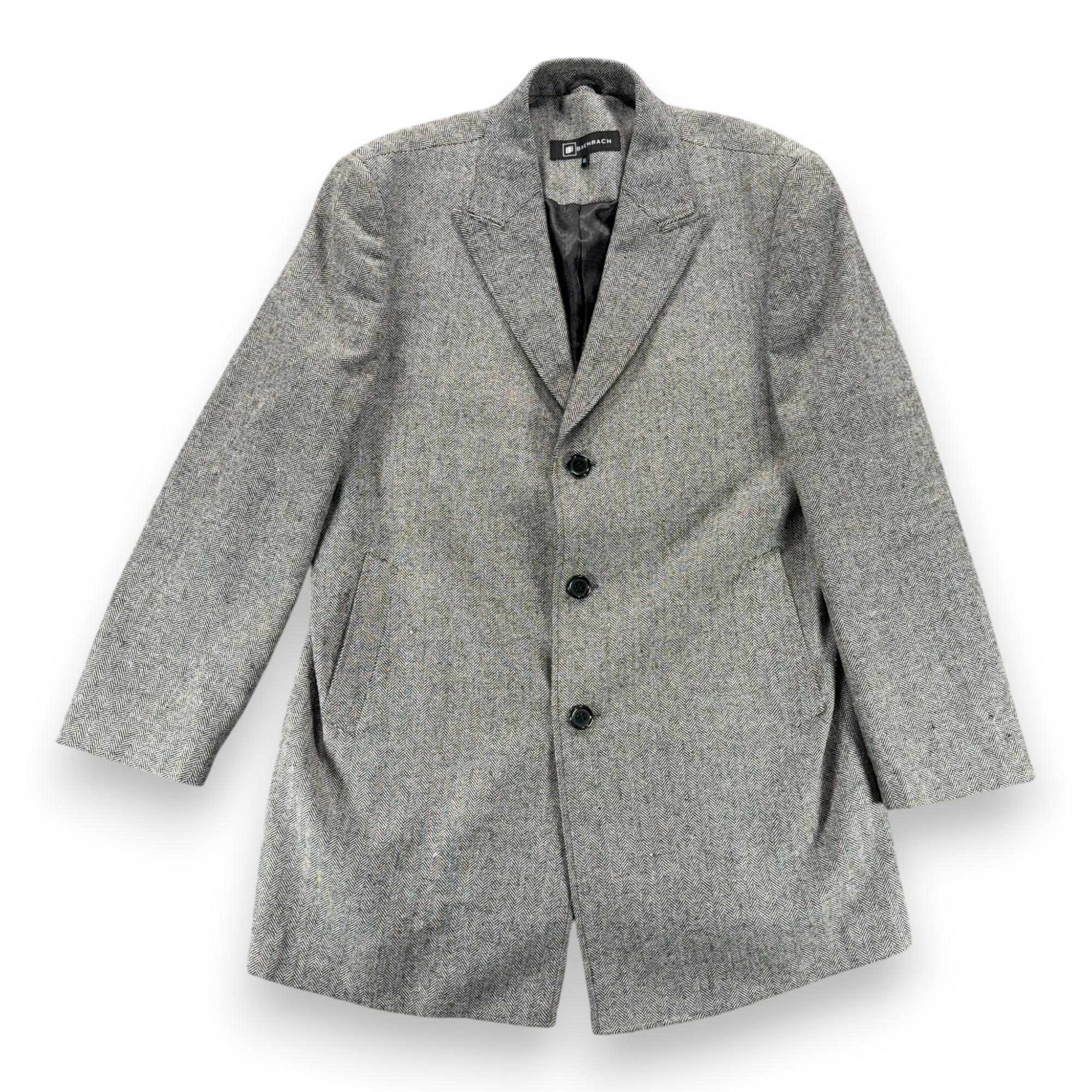 Bachrach Coat Adult EXTRA LARGE Gray Herringbone Wool Cashmere Topcoat Luxury-1 Bachrach Coat Adult EXTRA LARGE Gray Herringbone Wool Cashmere Topcoat Luxury