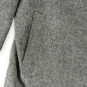 Bachrach Coat Adult EXTRA LARGE Gray Herringbone Wool Cashmere Topcoat Luxury