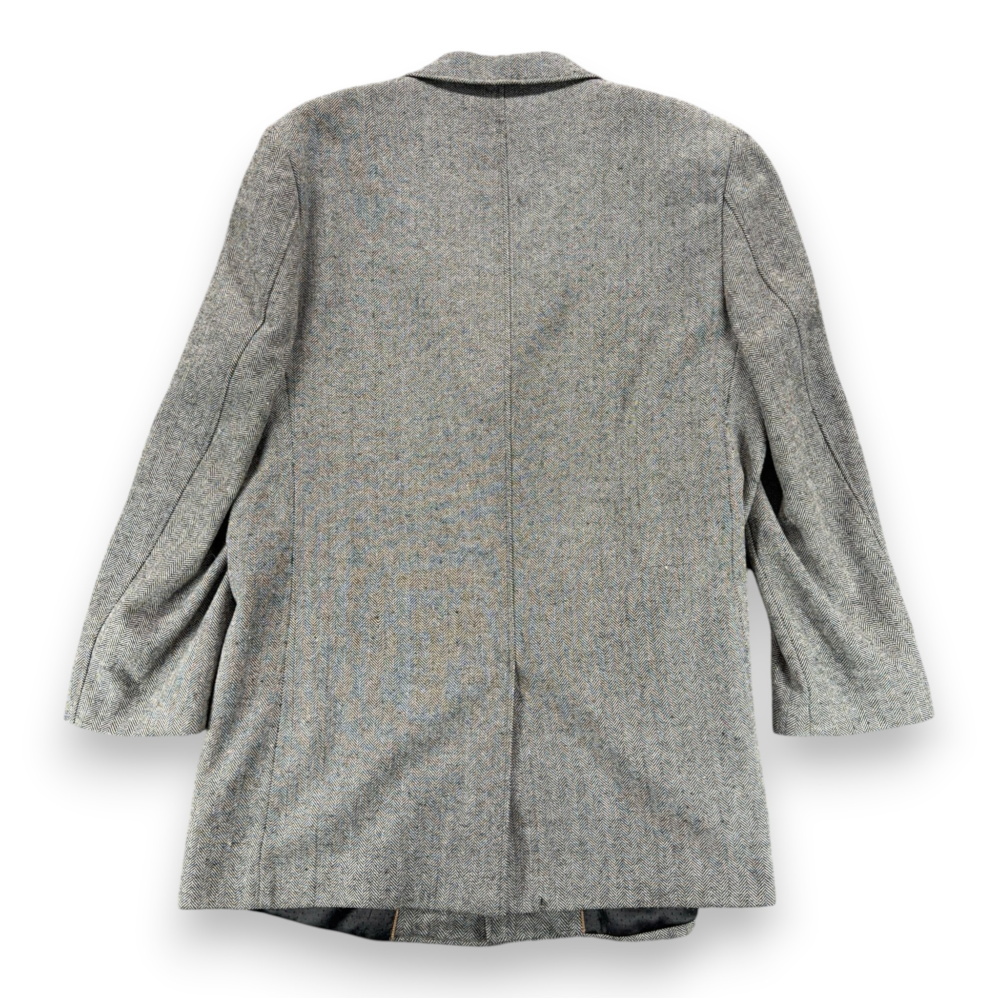 Bachrach Coat Adult EXTRA LARGE Gray Herringbone Wool Cashmere Topcoat Luxury-3 Bachrach Coat Adult EXTRA LARGE Gray Herringbone Wool Cashmere Topcoat Luxury