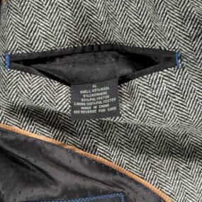 Bachrach Coat Adult EXTRA LARGE Gray Herringbone Wool Cashmere Topcoat Luxury