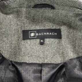 Bachrach Coat Adult EXTRA LARGE Gray Herringbone Wool Cashmere Topcoat Luxury