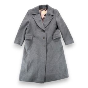 Vintage Pendleton Coat Womens LARGE Gray Virgin Wool Maxi Belted Topcoat USA 70s