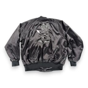 Vintage Cowboy Jacket Adult Large Black Posse Square Dancers Satin Bomber US 80s