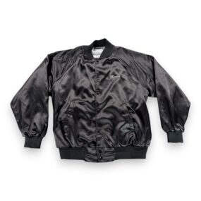 Vintage Cowboy Jacket Adult Large Black Posse Square Dancers Satin Bomber US 80s