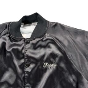 Vintage Cowboy Jacket Adult Large Black Posse Square Dancers Satin Bomber US 80s