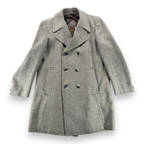 Vintage Great Western Coat Adult Large 42 Gray Wool Double Breasted Cowboy 80s