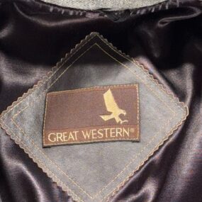 Vintage Great Western Coat Adult Large 42 Gray Wool Double Breasted Cowboy 80s