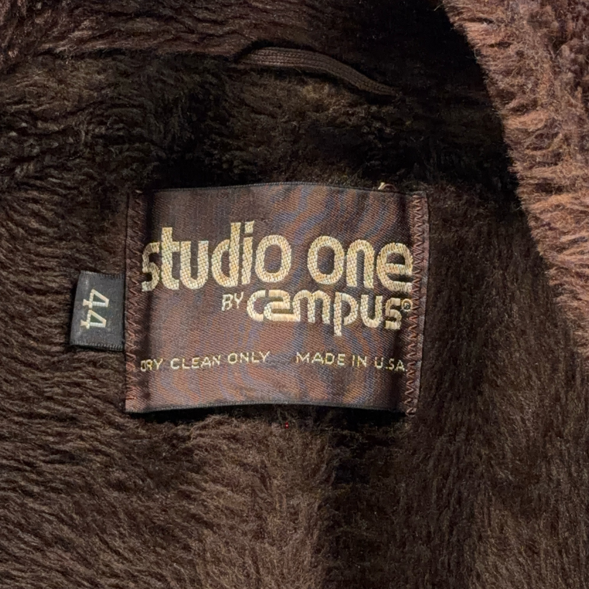 Vintage Campus Coat Adult Large Brown Herringbone Tweed Faux Fur Lined USA 70s-5 Vintage Campus Coat Adult Large Brown Herringbone Tweed Faux Fur Lined USA 70s