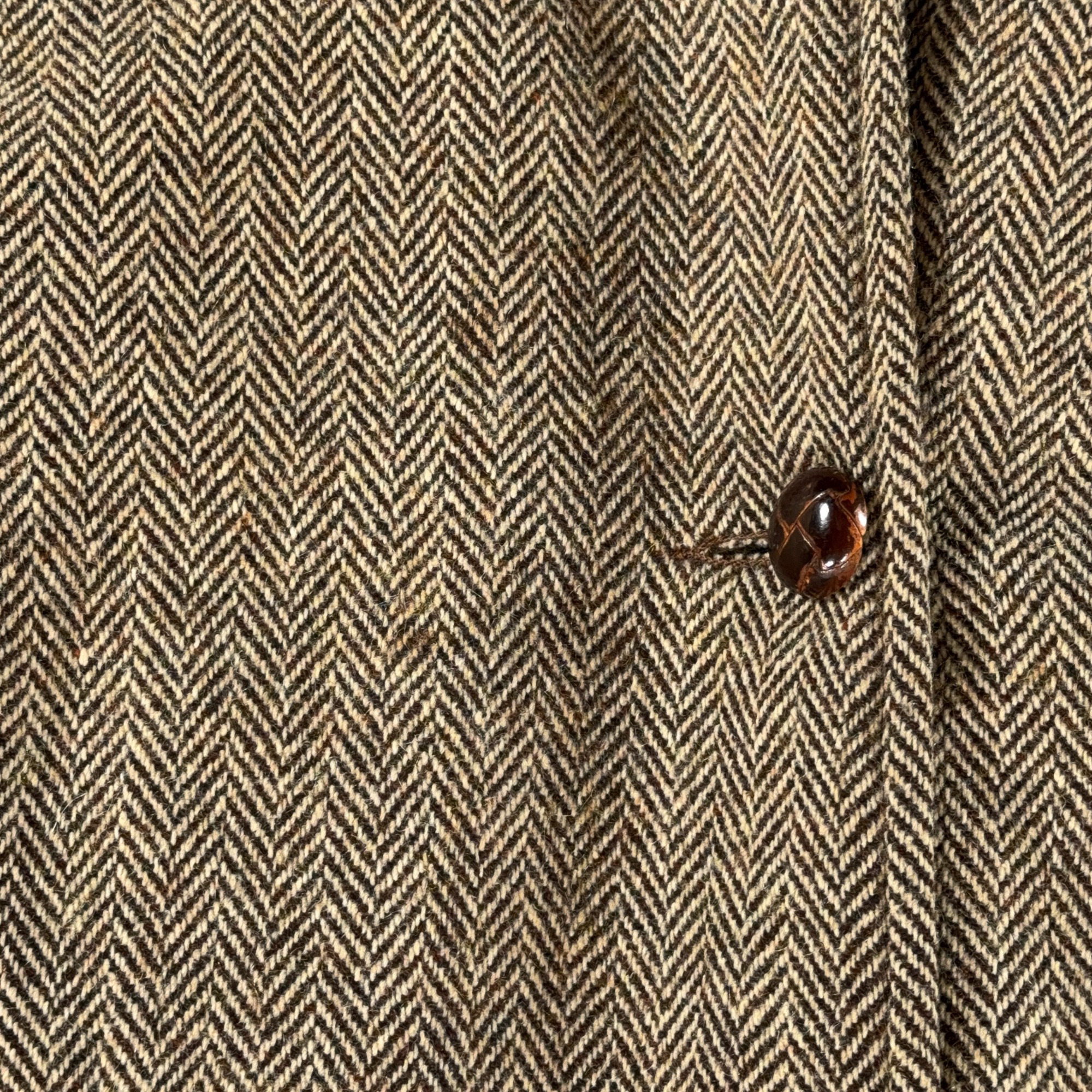 Vintage Campus Coat Adult Large Brown Herringbone Tweed Faux Fur Lined USA 70s-9 Vintage Campus Coat Adult Large Brown Herringbone Tweed Faux Fur Lined USA 70s