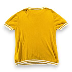 Vintage Ringer Shirt Adult EXTRA LARGE Yellow White Striped Trim Mustard 70s
