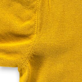 Vintage Ringer Shirt Adult EXTRA LARGE Yellow White Striped Trim Mustard 70s