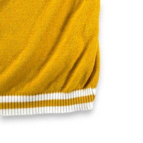 Vintage Ringer Shirt Adult EXTRA LARGE Yellow White Striped Trim Mustard 70s