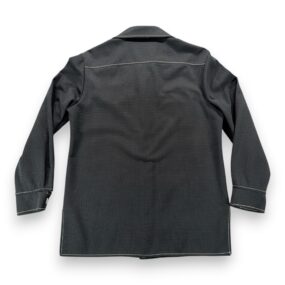 Vintage Leisure Shirt Adult MEDIUM Black Contrast Stitch Pointed Collar 70s