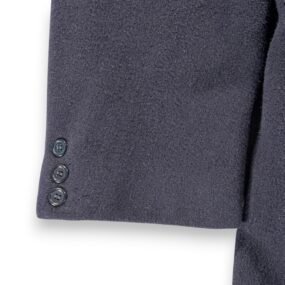 Vintage di Benedetto Coat Adult LARGE Blue Cashmere Wool Satin Long Italy 90s